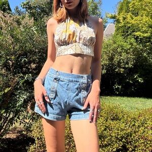 Paisley yellow silk top